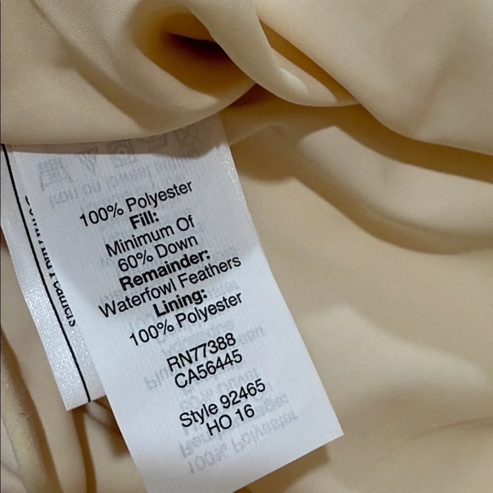 J. Crew Factory Ivory Quilted Vest with Gold Zipper
